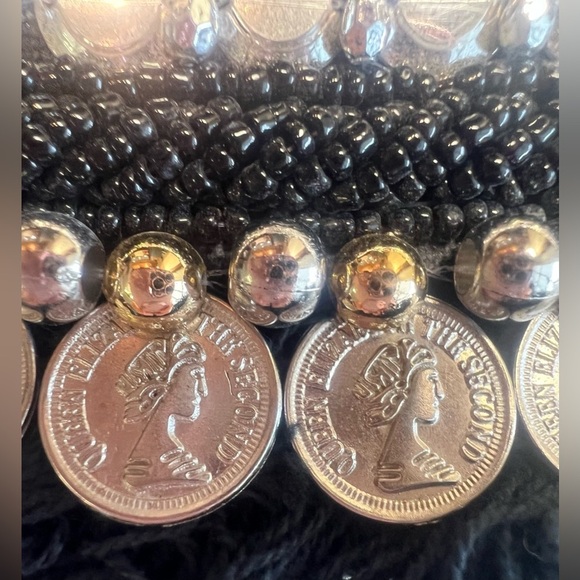 Shashi | Black Metallic Embellished Beaded Shoulder Bag - Picture 8 of 16